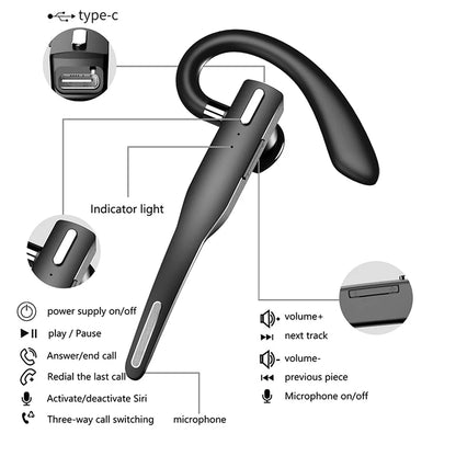 Wireless Bluetooth Headphones With Microphon Earphone ENC Noise Cancelling Handsfree Talking Headset Busines Auriculares Driving