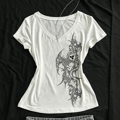 Woman Clothes for Women 2000s Clothes Y2k Tops Crop Top Women Shoujo Girl Style Kawaii Graphic T Shirts Gothic Kpop Harajuku Emo