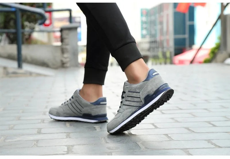 Sneakers for Men High Quality Suede Casual Shoes Luxury Tenis Shoes for Men Lace-up Flats Sport Running Shoes Кроссовки Мужские