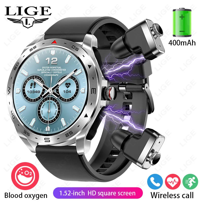 New T95 Smart Watch TWS 2-in-1 Bluetooth Headset Earphones with Built-in Speaker HIFI 9D Sound Quality Health Sports Monitoring