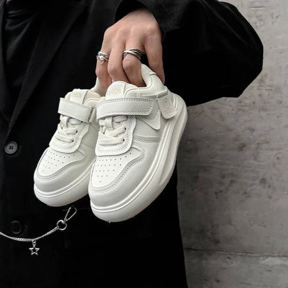 Kids Sports Shoes Spring Autumn Simple Black White Boys Girls Casual Sneakers Thick Sole School Causal Children Basketball Shoes