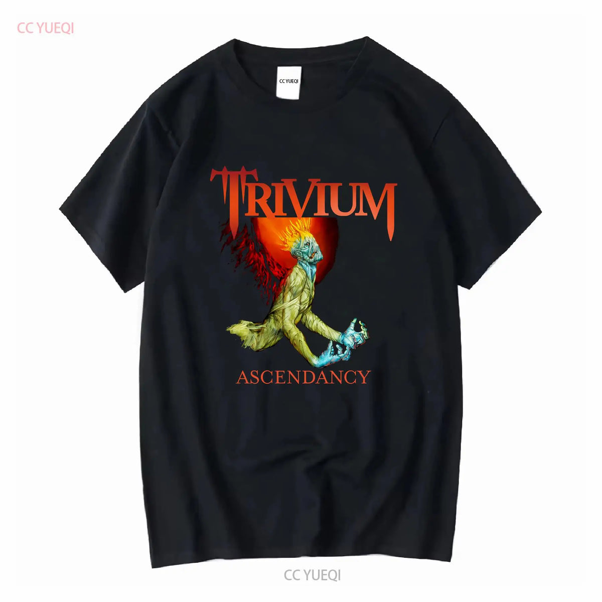 Vintage Trivium Ascendancy Men T shirt Black  All Sizes vintage Washed fashion Stylish Slightly Breathable graphic streetwear