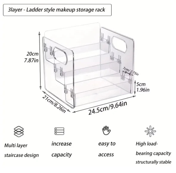 1pc Desktop Cosmetic Organizer Acrylic Transparent Slanted Storage Basket for Makeup, Lipstick, Perfume, Facial Mask, and Other