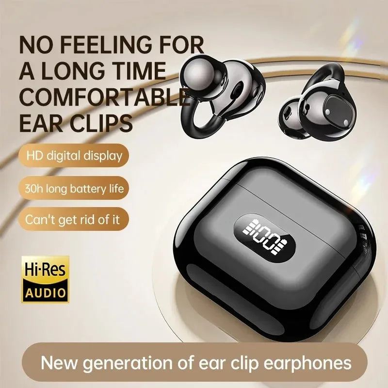 Portable Ear Clip Style Open Ear Earbuds Wireless Bluetooth Stereo Audio Clear HD Calls Touch ControlledHeadphones for Sports