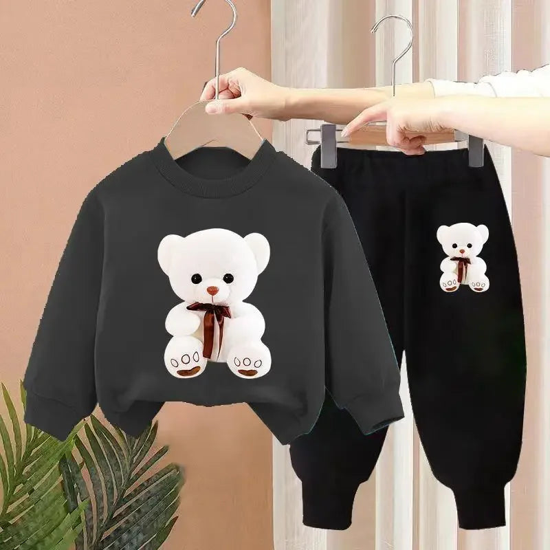 Children Clothes Sets Autumn Winter Polo Sweatshirt+Pants Sport Suits for Kids Boys Girls Warm Tracksuits Kids Clothing