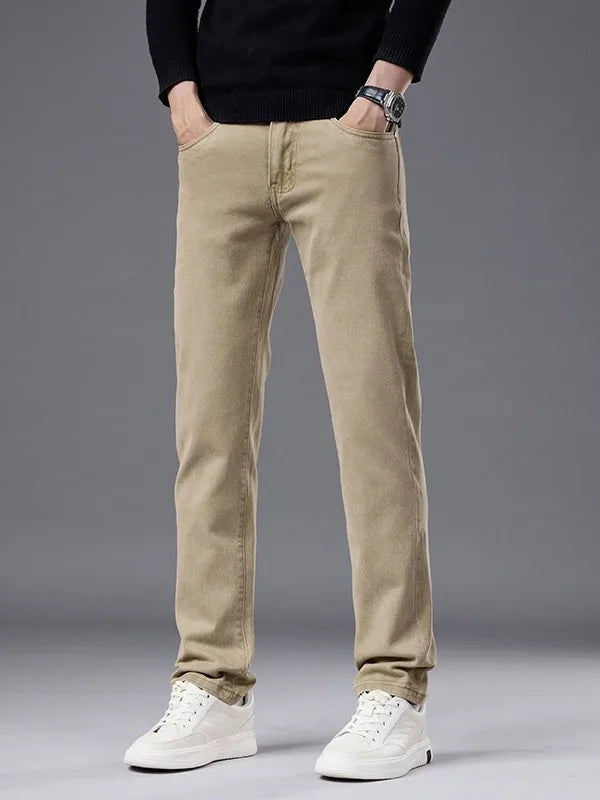 Slim Fit Straight Leg Jeans Men's Summer New Style High End Thin Denim Pants Versatile Casual Wear Breathable Wear Resistant