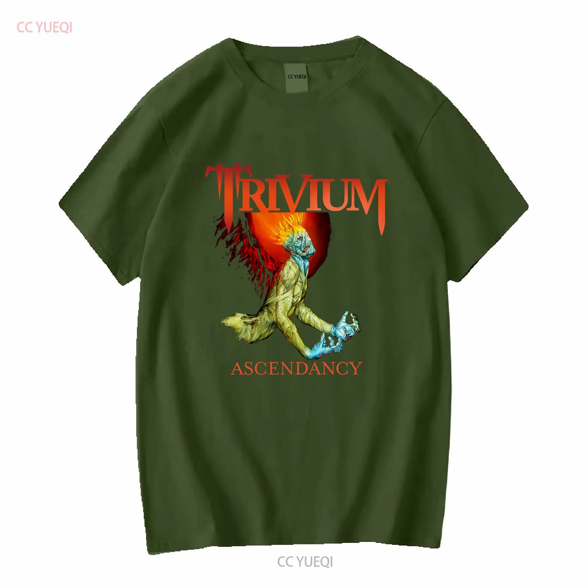 Vintage Trivium Ascendancy Men T shirt Black  All Sizes vintage Washed fashion Stylish Slightly Breathable graphic streetwear