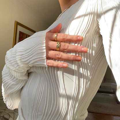 Woman Fashion Casual Ruched Long Sleeve T-shirt Blouses Female White Skinny Cropped Bottoming Shirt 2022 Autumn Y2K Top Clothes