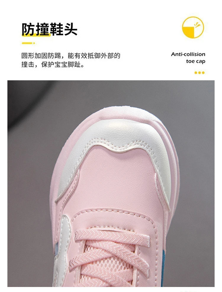 Children Winter Casual Shoes Warm Cotton Sneakers for Kids Fashion High-top Walking Shoe Boys Girls Plush Lining Winter Trainers