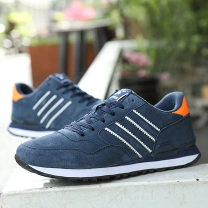 Sneakers for Men High Quality Suede Casual Shoes Luxury Tenis Shoes for Men Lace-up Flats Sport Running Shoes Кроссовки Мужские