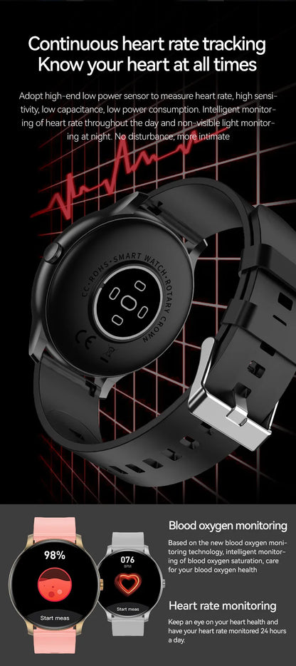2026 New Smartwatch For Men Android IOS Phone 1.52" Screen Bluetooth Call Blood Oxygen Pressure Monitoring Smart Watch Women