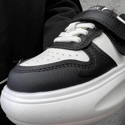 Kids Sports Shoes Spring Autumn Simple Black White Boys Girls Casual Sneakers Thick Sole School Causal Children Basketball Shoes