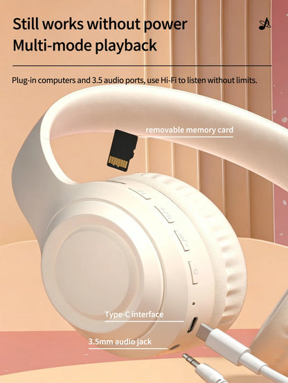 Bluetooth Over-Ear Wireless Headphones,Low Latency,Lightweight,Long Playtime Battery,Soft Memory Foam Earpads for Game &amp; Daily A