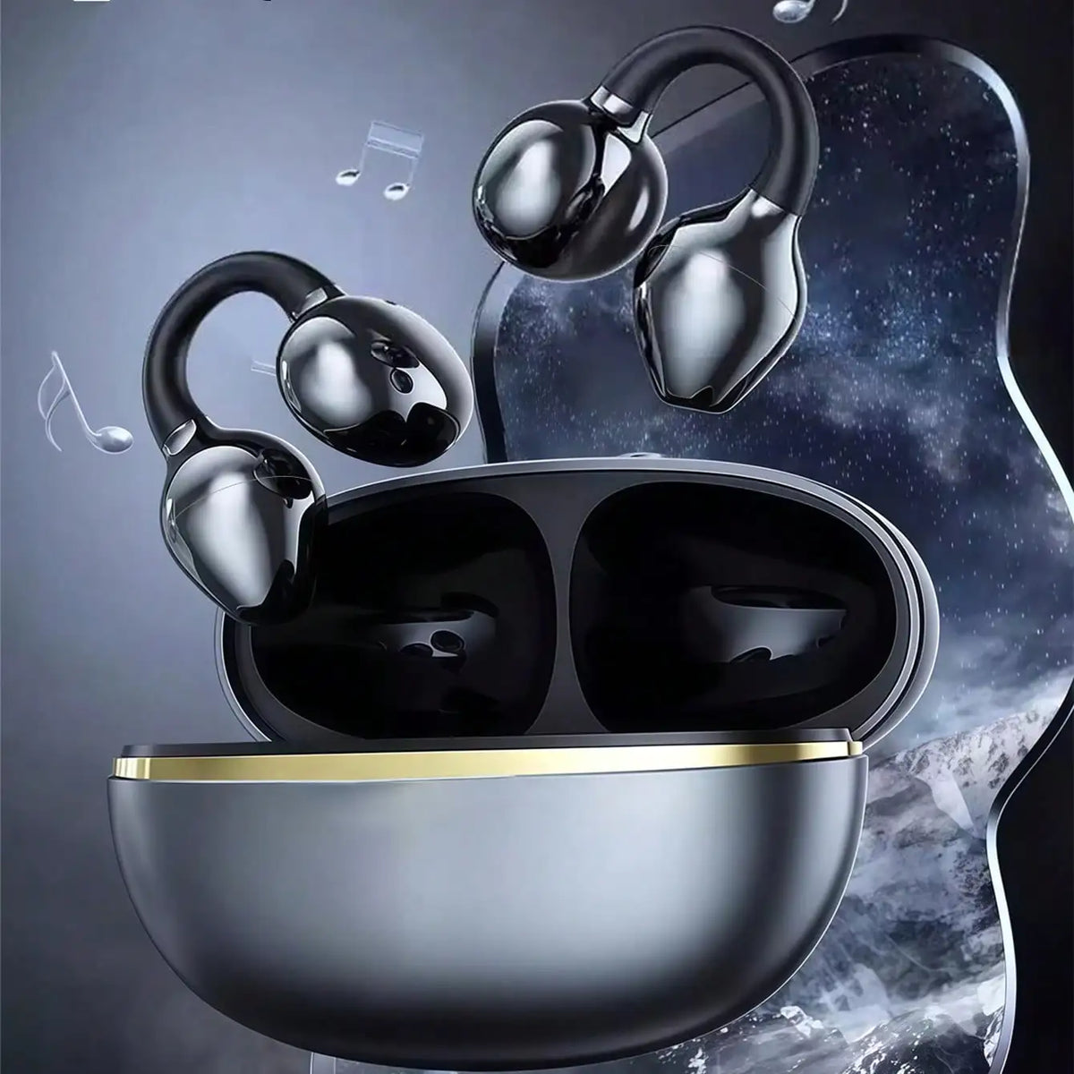 Bluetooth Clip-On Earbuds Wireless Headphones Comfortable and Stylish Clip-On Design High Quality Sound Lightweight and Portable
