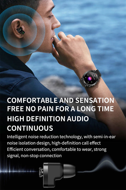 New T95 Smart Watch TWS 2-in-1 Bluetooth Headset Earphones with Built-in Speaker HIFI 9D Sound Quality Health Sports Monitoring
