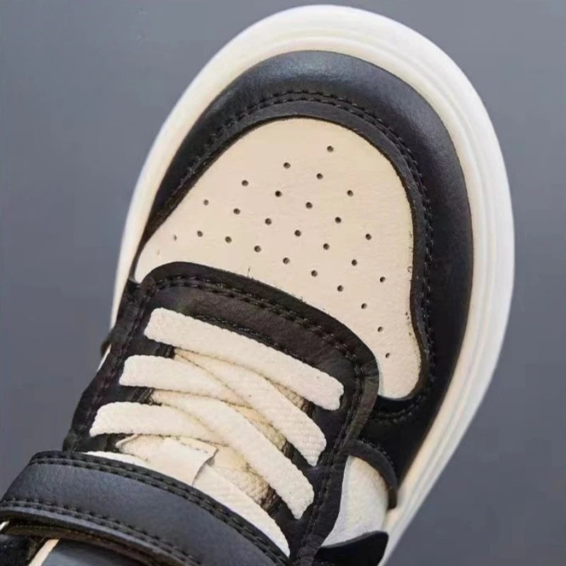 Kids Sports Shoes Spring Autumn Simple Black White Boys Girls Casual Sneakers Thick Sole School Causal Children Basketball Shoes