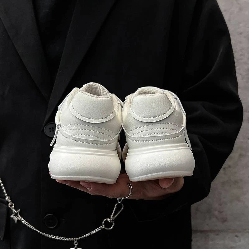 Kids Sports Shoes Spring Autumn Simple Black White Boys Girls Casual Sneakers Thick Sole School Causal Children Basketball Shoes