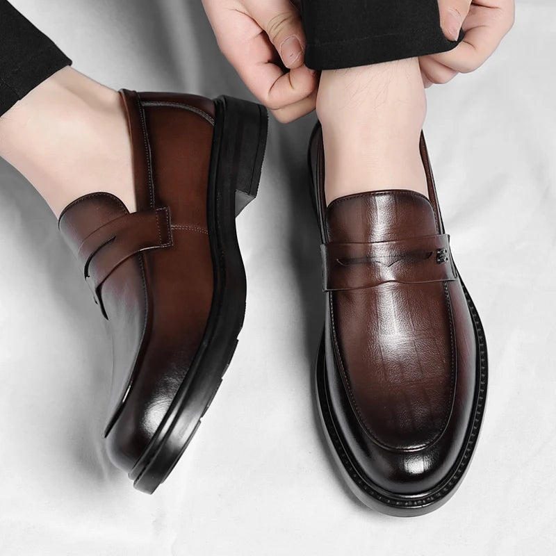 Male Shoes High Quality Fashion Men Business Shoes Italian Handmade Shoes Genuine Leather Loafers Slip-ons Men Casual Footwear