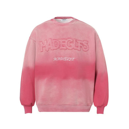 Men Clothing High street New Trend Heavy Industry Washed Embroidered Antique-style Sweatshirt for men and women