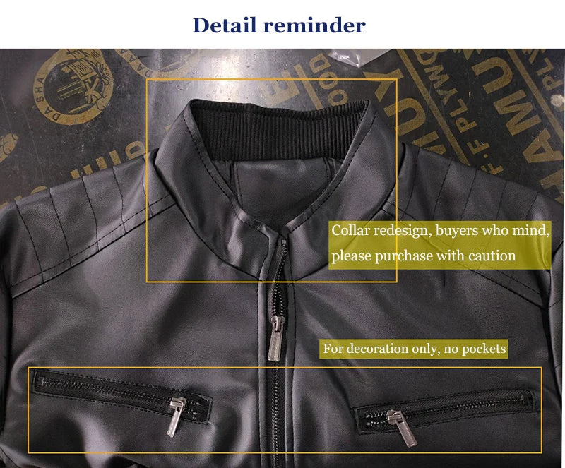 New Leather Jackets Man Bomber Motorcycle Biker Pu Leather Coat Spring Casual Loose Fit Faux Jacket Anti-wind Leather Coat Male