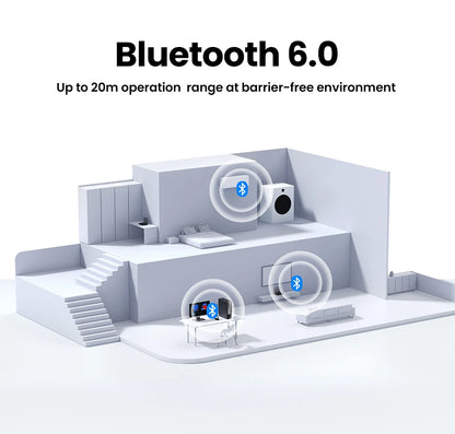 USB Bluetooth Adapter, Bluetooth 6.0 Dongle for PC Windows 11/10/8.1, Receiver &amp; Transmitter for Keyboard/Mouse
