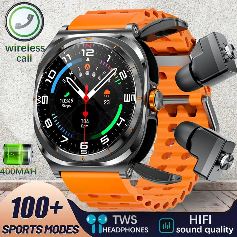 2026 New Watch Earphones 2-in-1 Smart Watch Health Monitoring Bluetooth Call 100+Sports Mode Outdoor Smart Watch Men and Women