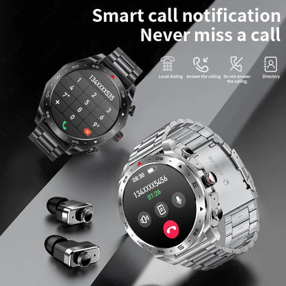 New T95 Smart Watch TWS 2-in-1 Bluetooth Headset Earphones with Built-in Speaker HIFI 9D Sound Quality Health Sports Monitoring