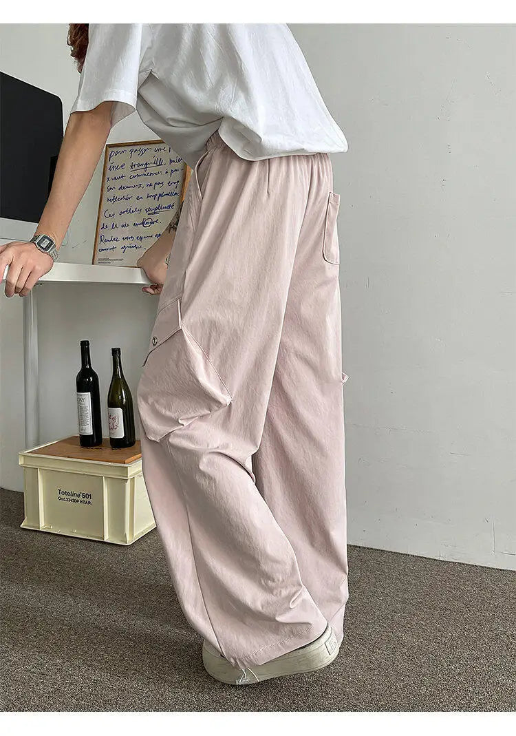 2026 Trendy Retro Wide-Leg Cargo Pants for Men- High Waist Utility Streetwear, Comfortable &amp; Stylish Casual Fashion Pants M-8XL