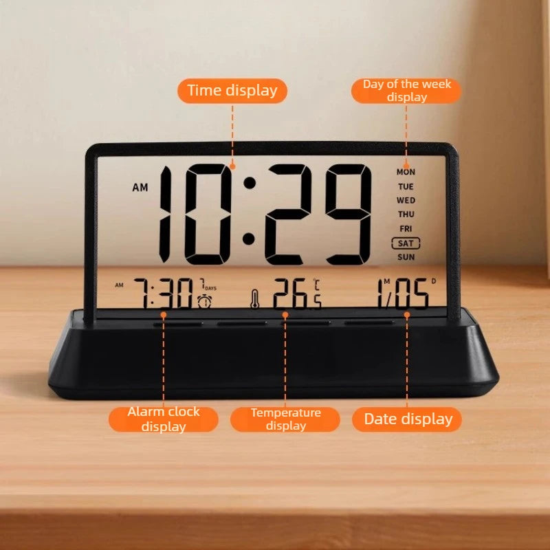 Electronic Clock New Ornaments Desktop Creative Digital Alarm Clock Living Room Calendar High-end Home Decoration