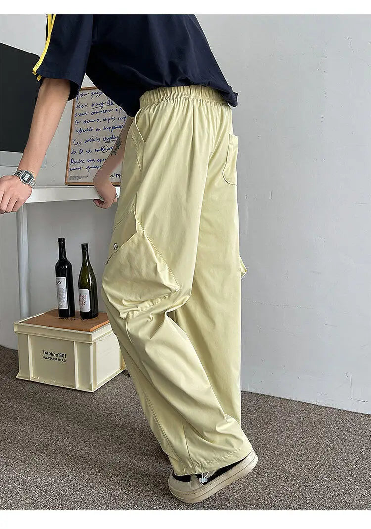 2026 Trendy Retro Wide-Leg Cargo Pants for Men- High Waist Utility Streetwear, Comfortable &amp; Stylish Casual Fashion Pants M-8XL