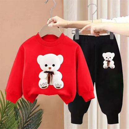 Children Clothes Sets Autumn Winter Polo Sweatshirt+Pants Sport Suits for Kids Boys Girls Warm Tracksuits Kids Clothing