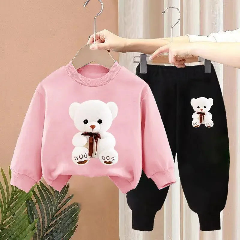 Children Clothes Sets Autumn Winter Polo Sweatshirt+Pants Sport Suits for Kids Boys Girls Warm Tracksuits Kids Clothing