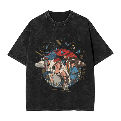 Men P Princes M Mononoked T Shirts Clothes Summer Streetwear Short Sleeves T-Shirt O Neck Hipster Loose Tee Shirt Wholesale