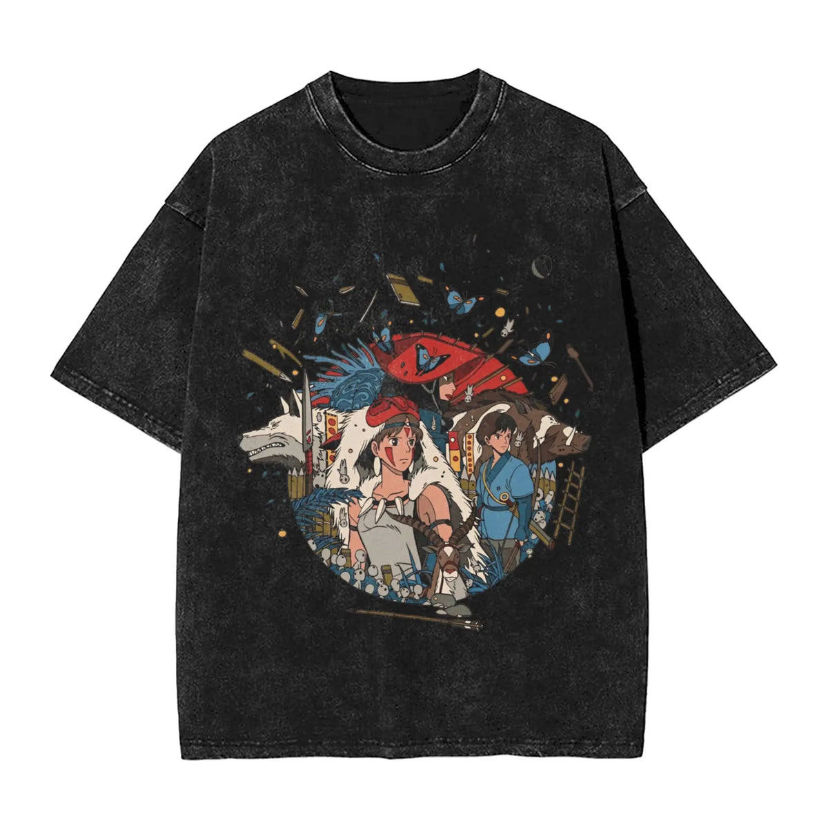 Men P Princes M Mononoked T Shirts Clothes Summer Streetwear Short Sleeves T-Shirt O Neck Hipster Loose Tee Shirt Wholesale
