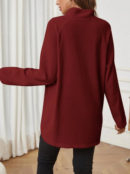 Maternity Clothes for Women Autumn Winter Pregnant Dresses Photoshoot Clothing Fashion Plain Zipper Loose Long-sleeved T-shirt