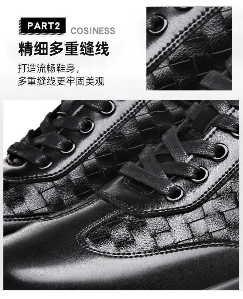 Men's Shoes Original Casual Leather Men Training Wear Resistant Sneakers Outdoor Male Treking Footwear Breathable Lace-up Shoes