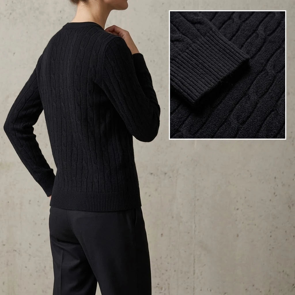 Women Cable Knit Sweater Crewneck Long Sleeve Pullover Autumn Soft Warm Knitted Jumper Fall Winter Casual Office Work Tops Coats