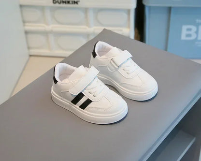 Kids Sports Shoes for School 2025 New Fashion Boys Girls White Shoes Non-slip Soft Sole Children Casual Shoes Hook&amp;loop Trendy