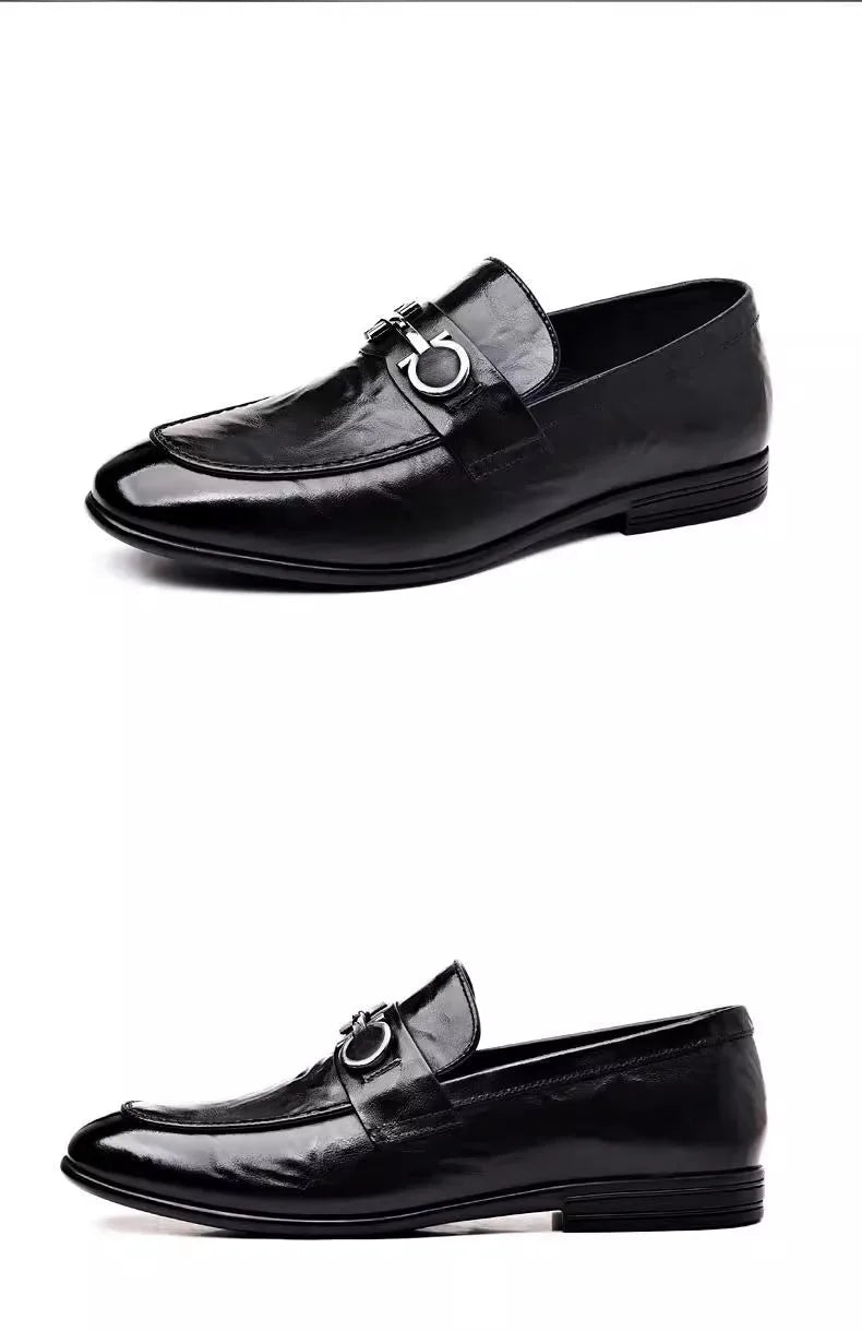 New Shoes for Men Leather Casual Shoes Fashion Business Leisure Dress Shoes Street Cool Loafers