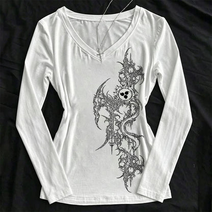 Woman Clothes for Women 2000s Clothes Y2k Tops Crop Top Women Shoujo Girl Style Kawaii Graphic T Shirts Gothic Kpop Harajuku Emo