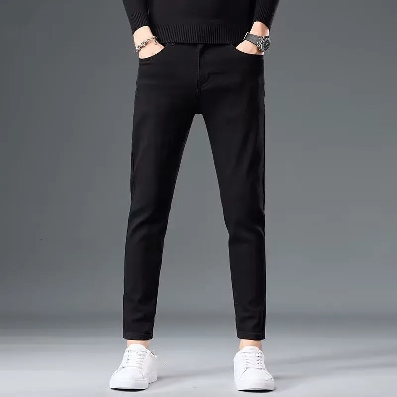 Slim Fit Straight Leg Jeans Men's Summer New Style High End Thin Denim Pants Versatile Casual Wear Breathable Wear Resistant