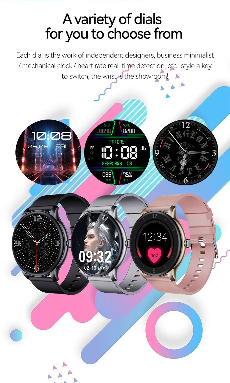 2026 New Smartwatch For Men Android IOS Phone 1.52" Screen Bluetooth Call Blood Oxygen Pressure Monitoring Smart Watch Women