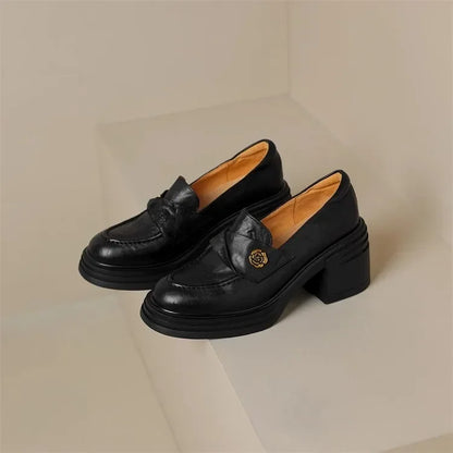 Women High Heel Shoes 2025 Retro Spring Autumn Performance Causal Women&
