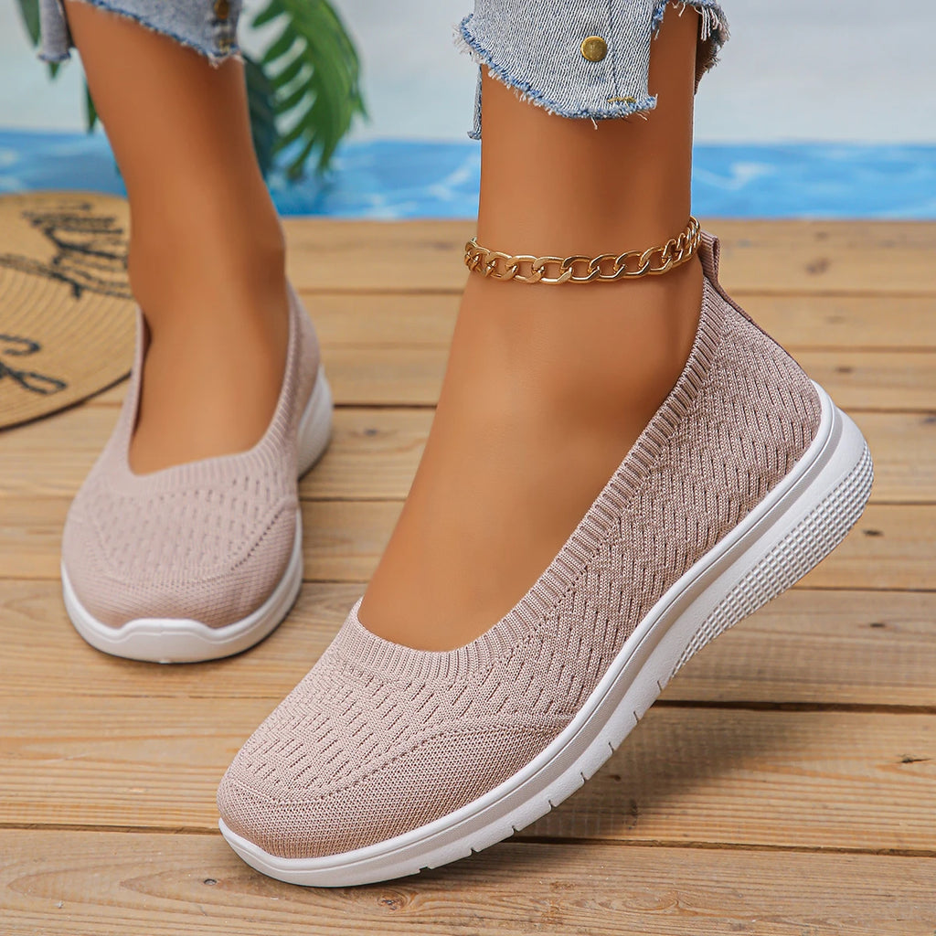 Women's Shoes 2026 Women's Round Toe Flat Shoes Soft-soled Breathable Lightweight Net Shoes Sports Walking Shoes Women 522