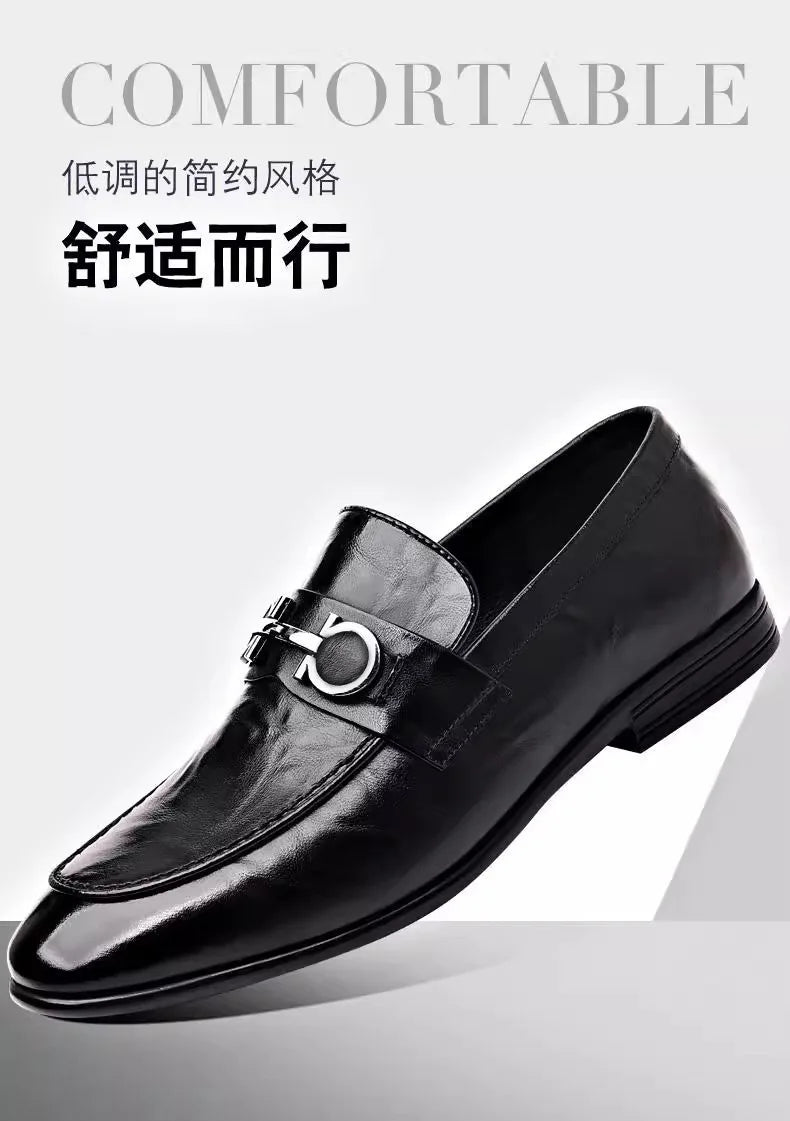New Shoes for Men Leather Casual Shoes Fashion Business Leisure Dress Shoes Street Cool Loafers
