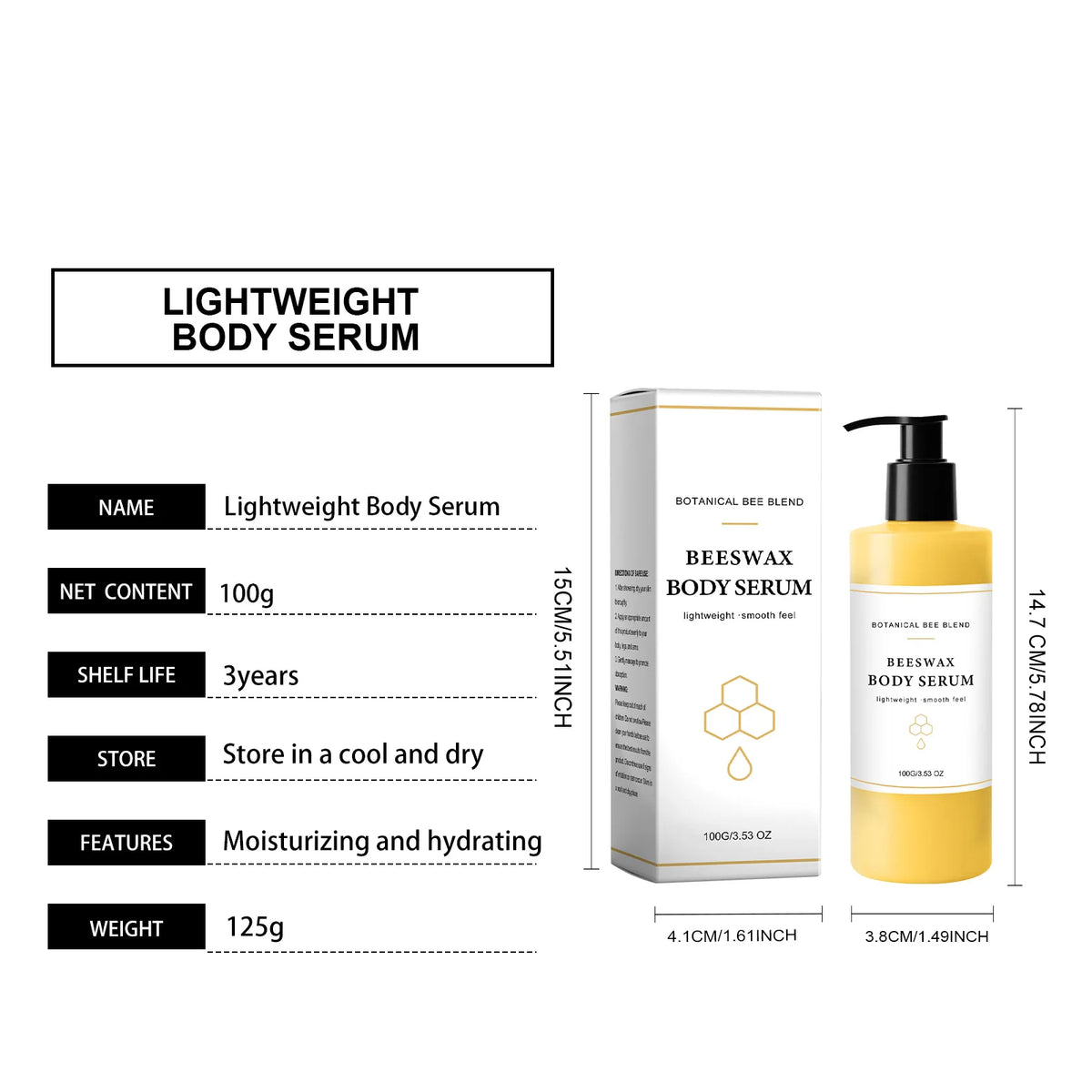 Beauty Bees Body Serum For Crepey Skin,Making Radiant-Looking Long Lasting Hydration Skin Waterless Glowing Body Oil Moisturizer