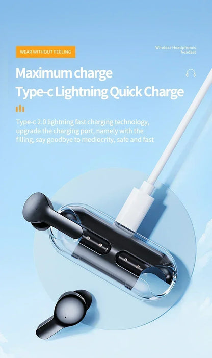 Wireless Mini Earbuds LED Power Digital Display TWS Wireless Headset Stereo Sound Bluetooth Headphones
