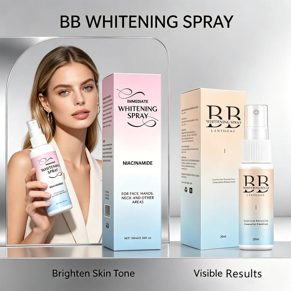 BB Whitening Spray, Skin Brightening Moisturizing BB Cream for Women, Face Foundation Nourishing Skin Care Beauty Cosmetics
