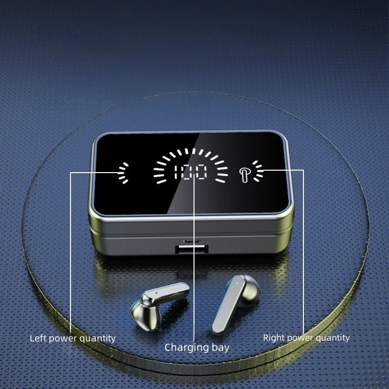 S20 BT Earphone Headphones Mirror Wireless Stereo Headset  with Digital DisplayTouch Control Sports Earbuds for Gaming