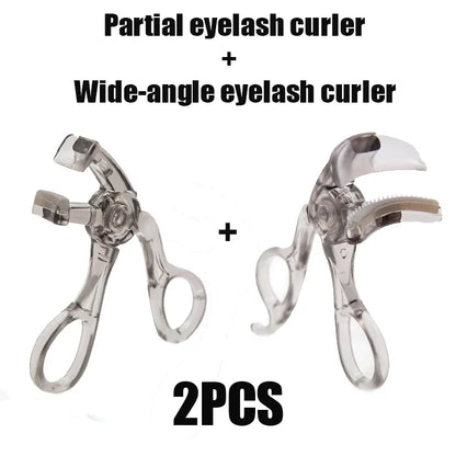 Dual-Type Eyelash Curler with Comb – Wide &amp; Partial Clip Options, Waterproof, Long-Lasting, Natural Curl, Unisex Certified